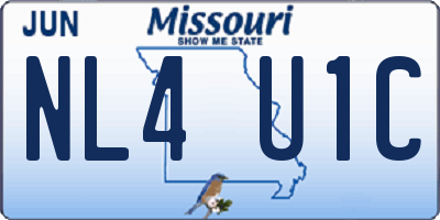 MO license plate NL4U1C