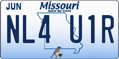 MO license plate NL4U1R