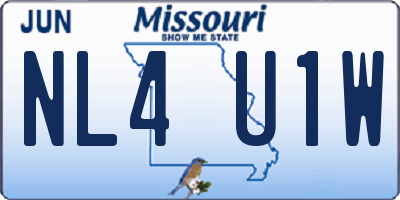MO license plate NL4U1W