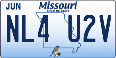 MO license plate NL4U2V