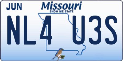 MO license plate NL4U3S