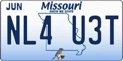 MO license plate NL4U3T