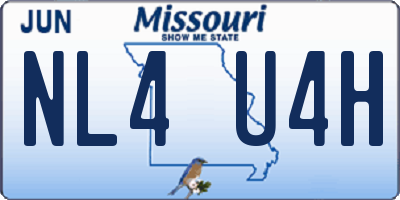 MO license plate NL4U4H
