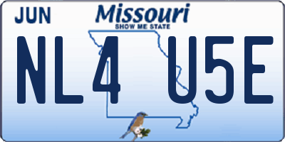 MO license plate NL4U5E