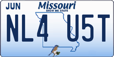 MO license plate NL4U5T