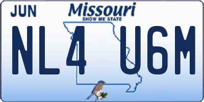MO license plate NL4U6M
