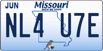 MO license plate NL4U7E