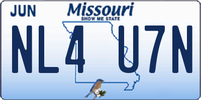 MO license plate NL4U7N