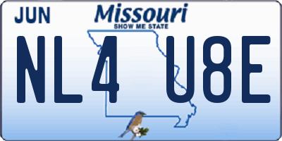 MO license plate NL4U8E