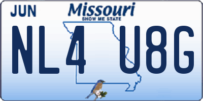 MO license plate NL4U8G