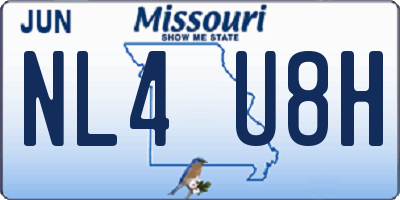 MO license plate NL4U8H