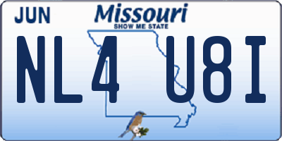 MO license plate NL4U8I