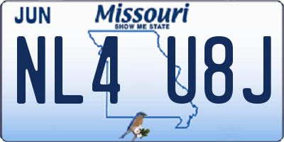 MO license plate NL4U8J