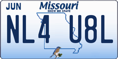 MO license plate NL4U8L