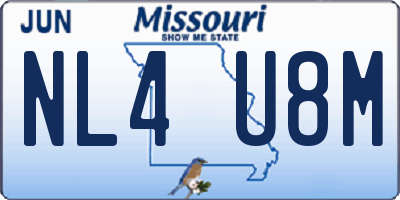 MO license plate NL4U8M