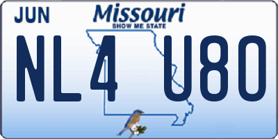 MO license plate NL4U8O