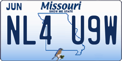 MO license plate NL4U9W