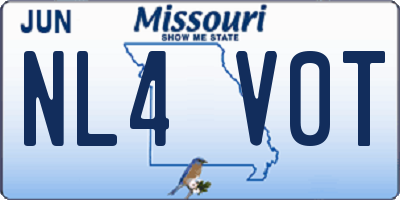 MO license plate NL4V0T