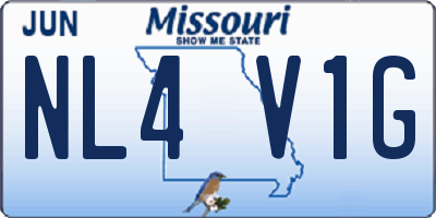 MO license plate NL4V1G