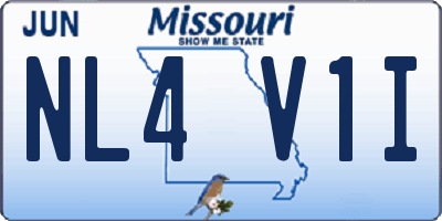 MO license plate NL4V1I