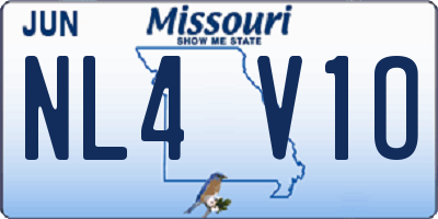 MO license plate NL4V1O