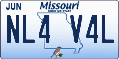 MO license plate NL4V4L