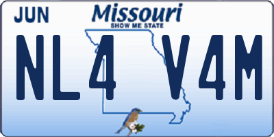 MO license plate NL4V4M