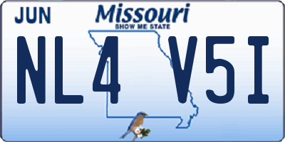 MO license plate NL4V5I