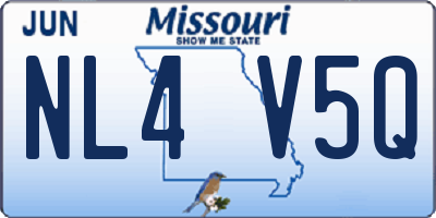 MO license plate NL4V5Q