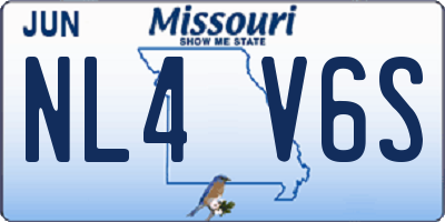 MO license plate NL4V6S