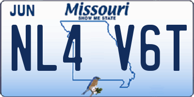 MO license plate NL4V6T