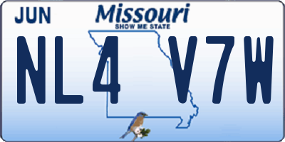 MO license plate NL4V7W