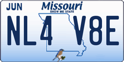 MO license plate NL4V8E
