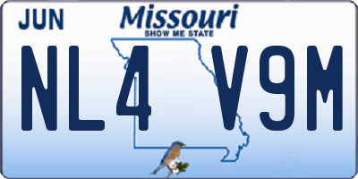 MO license plate NL4V9M