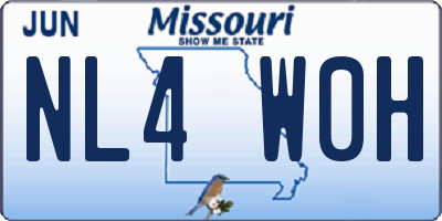 MO license plate NL4W0H