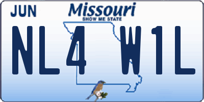 MO license plate NL4W1L