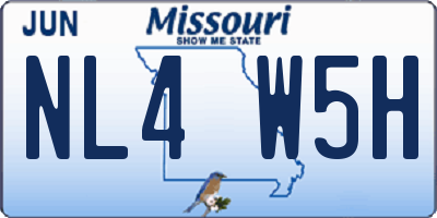MO license plate NL4W5H