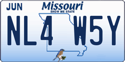 MO license plate NL4W5Y