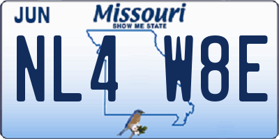 MO license plate NL4W8E
