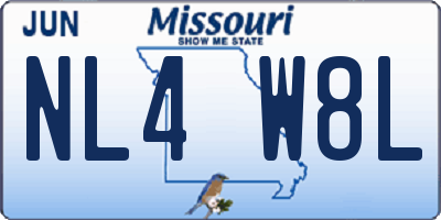 MO license plate NL4W8L
