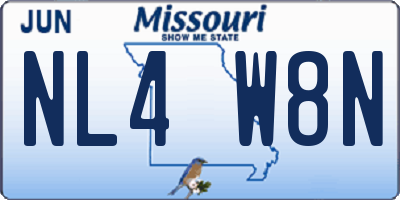 MO license plate NL4W8N