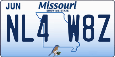 MO license plate NL4W8Z