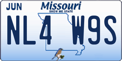 MO license plate NL4W9S