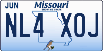 MO license plate NL4X0J