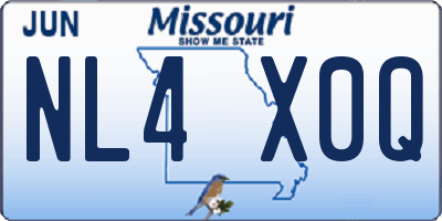 MO license plate NL4X0Q