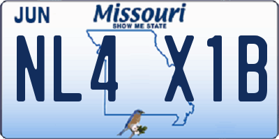 MO license plate NL4X1B