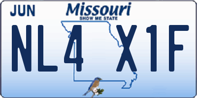 MO license plate NL4X1F