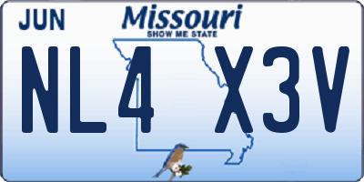 MO license plate NL4X3V
