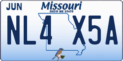 MO license plate NL4X5A