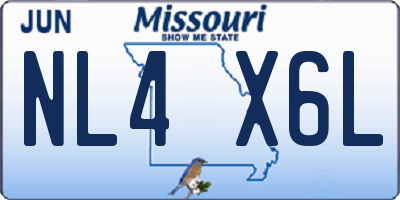 MO license plate NL4X6L
